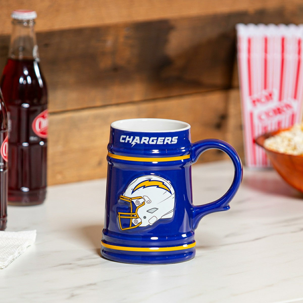 Los Angeles Chargers Ceramic Stein Cup, 24oz, NFL, Home