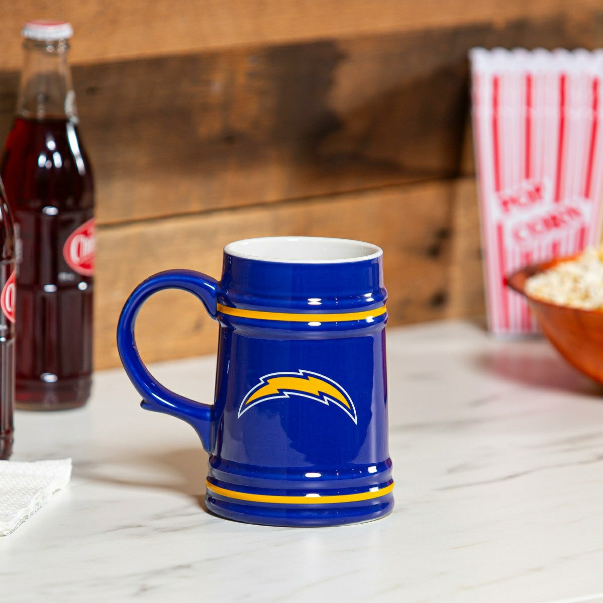 Los Angeles Chargers Ceramic Stein Cup, 24oz, NFL, Home