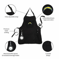 Grill Apron, Black, Los Angeles Chargers, NFL, Home
