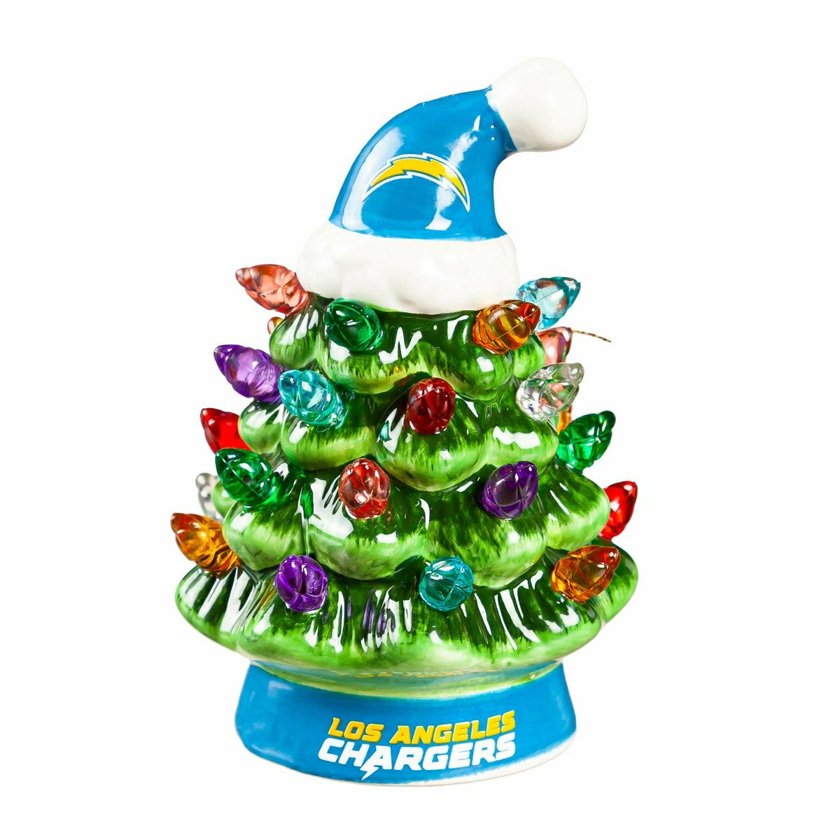 4" Mini LED Tabletop Christmas Tree, Set of 2, Los Angeles Chargers, NFL, Home