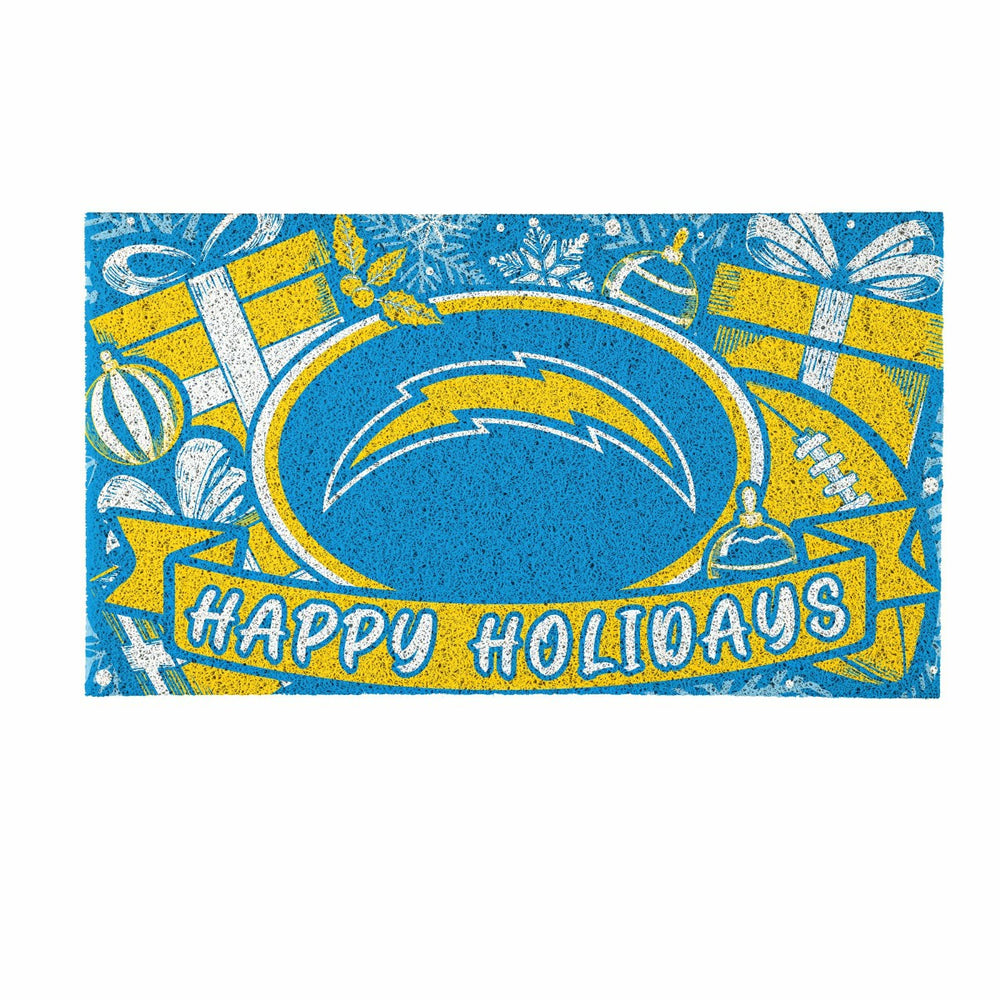 Los Angeles Chargers Holiday PVC Mat, 28"x16", NFL