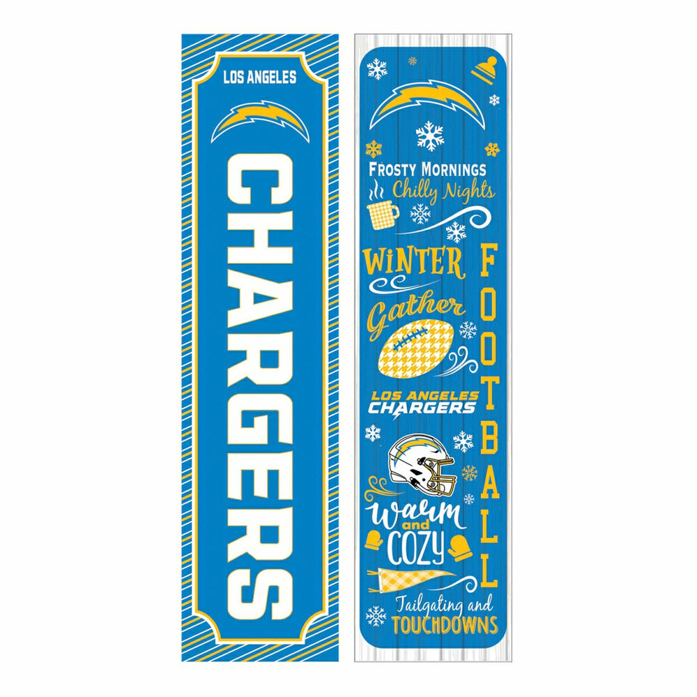46" Double Sided Leaner, Los Angeles Chargers, Winter Seasonal, NFL, Home