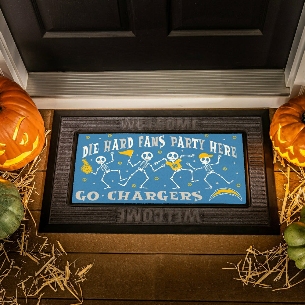 Los Angeles Chargers Flocked Coir Halloween Sassafras Switch Mat, 22"x, NFL