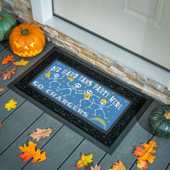 Los Angeles Chargers Flocked Coir Halloween Sassafras Switch Mat, 22"x, NFL