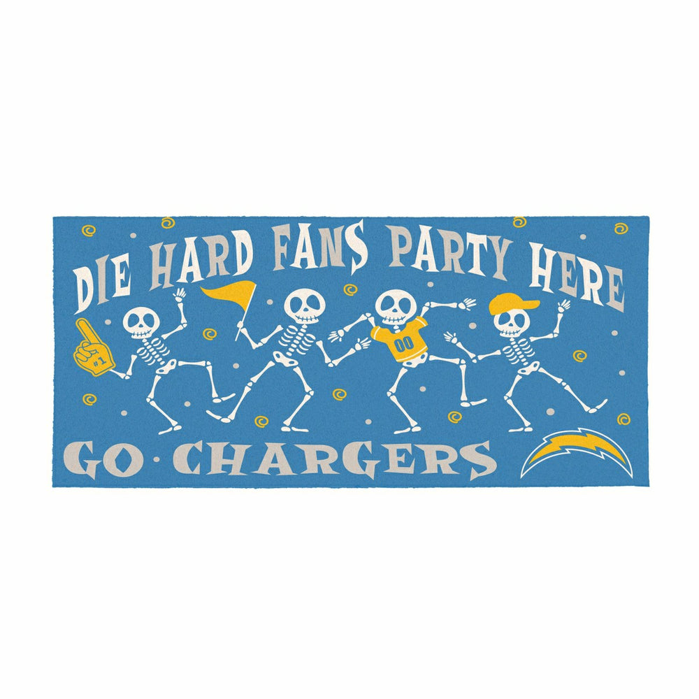 Los Angeles Chargers Flocked Coir Halloween Sassafras Switch Mat, 22"x, NFL