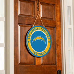 Los Angeles Chargers Round Door Décor with Hanging Rope, 18x18, NFL, Home