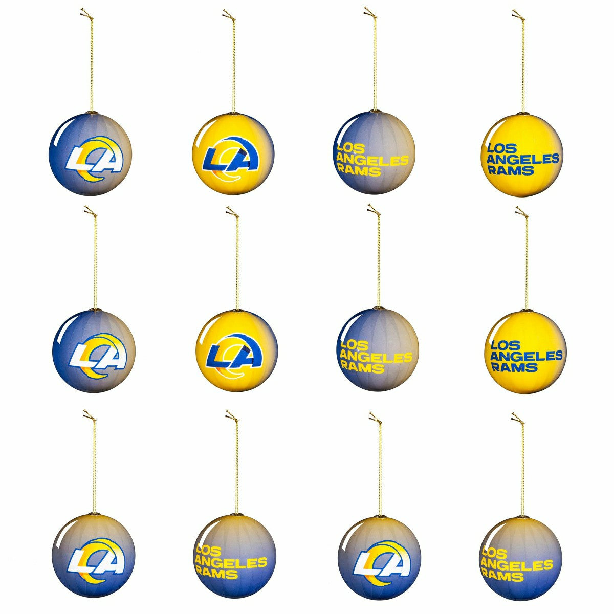 12pc Ornament Set, Los Angeles Rams, NFL, Home