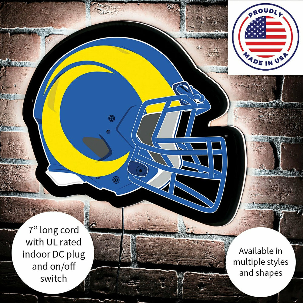 LED Wall Decor, Helmet, Los Angeles Rams, NFL, Home
