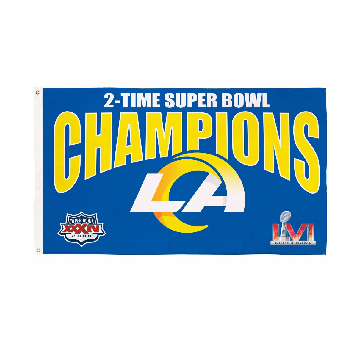LA Rams, Super Bowl 2X Superbowl Champions, Football, 3x5 Flag, NFL, Home