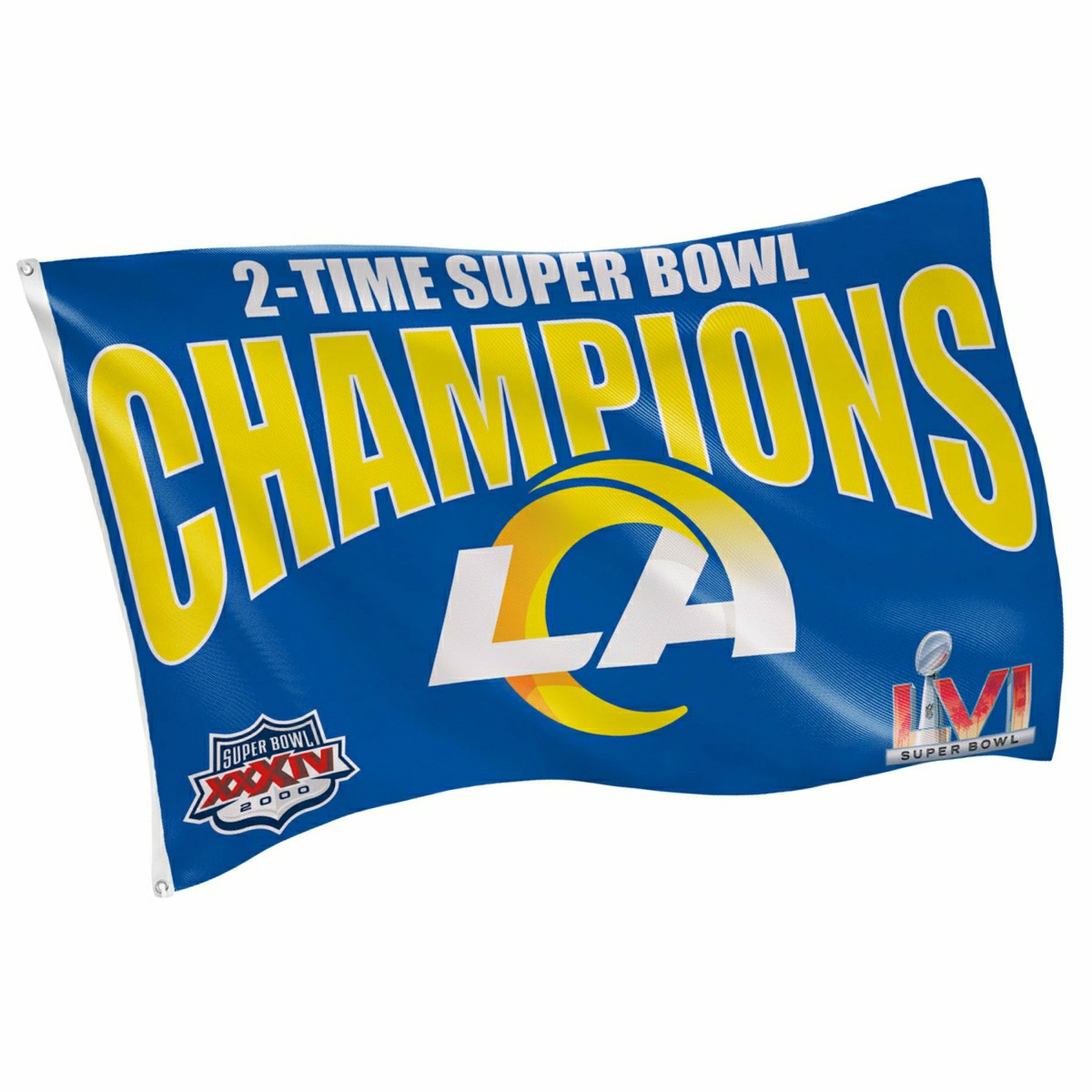 LA Rams, Super Bowl 2X Superbowl Champions, Football, 3x5 Flag, NFL, Home