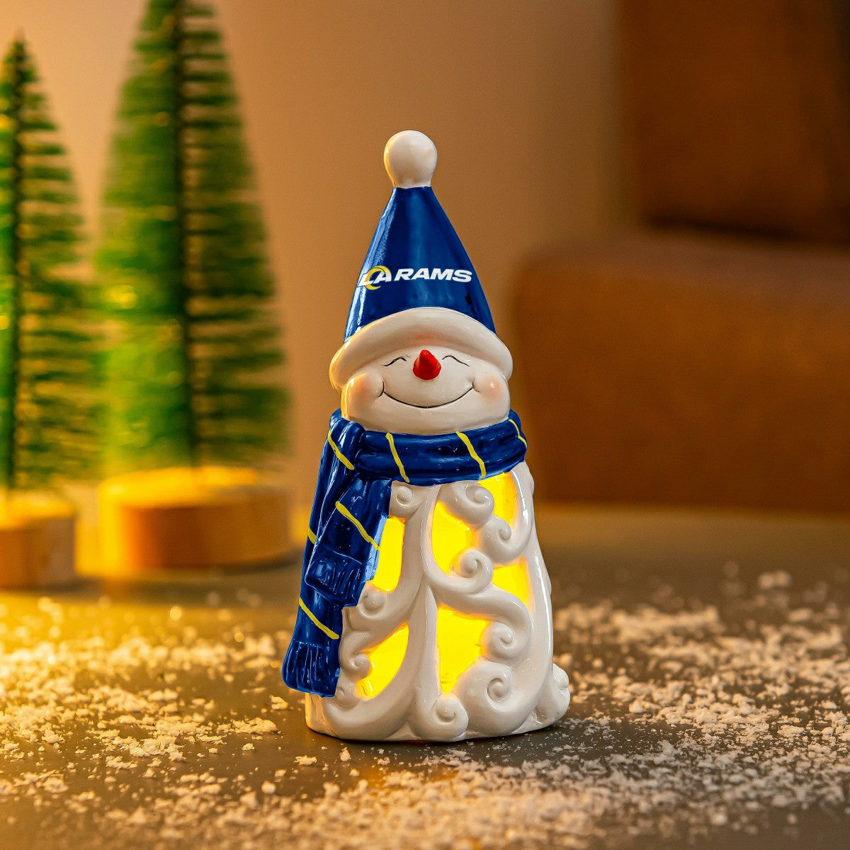 Los Angeles Rams Snowman LED Statuary, 8", NFL, Home