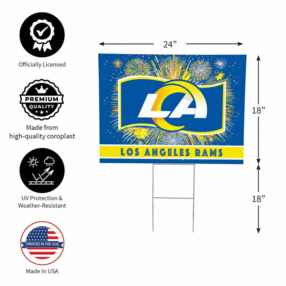 Los Angeles Rams Yard Sign, Patriotic, NFL, Home