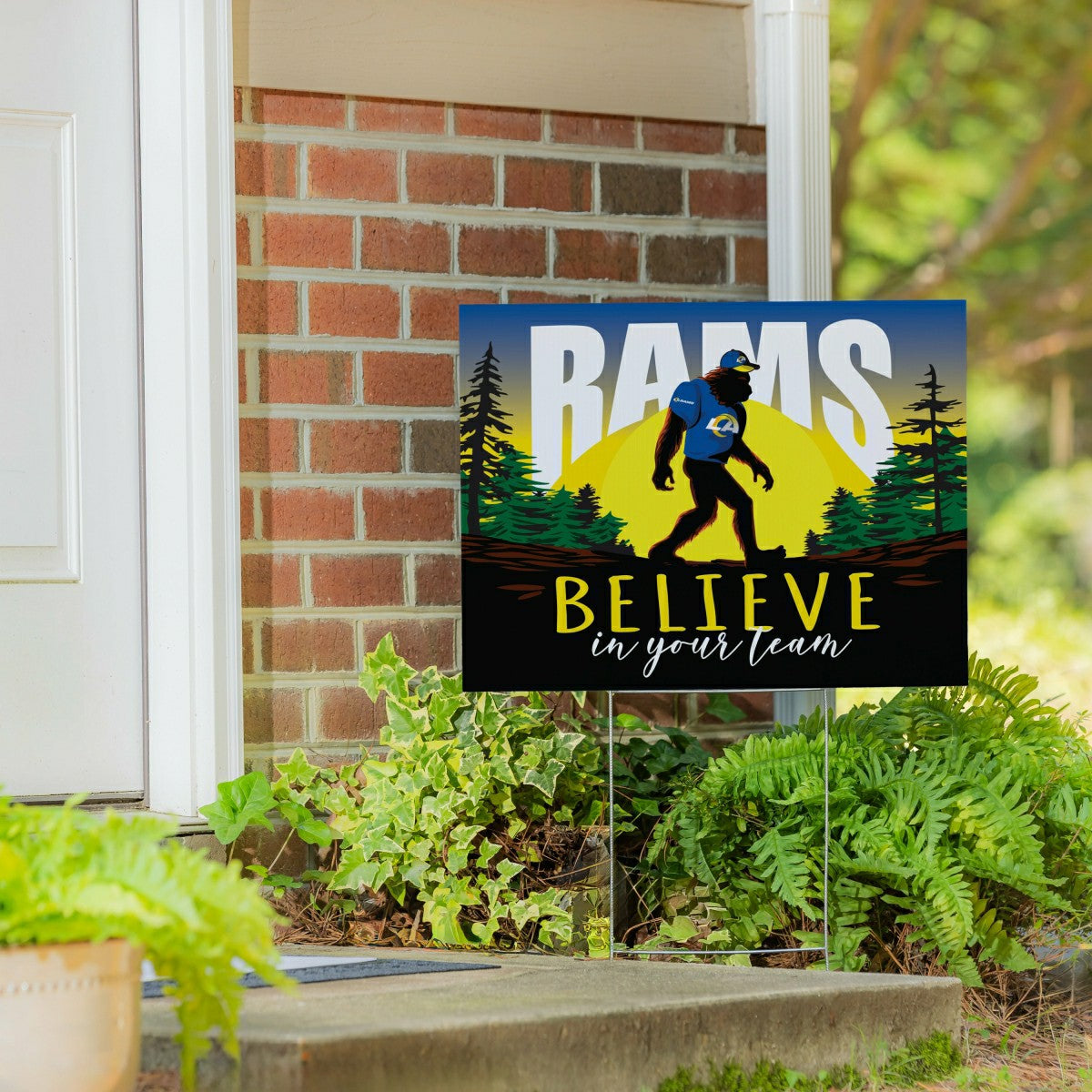 Los Angeles Rams Yard Sign, Bigfoot, NFL, Home