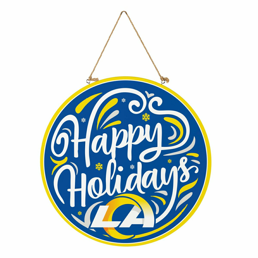 Los Angeles Rams Holiday Round Door Décor with Hanging Rope, 18x18, NFL, Home