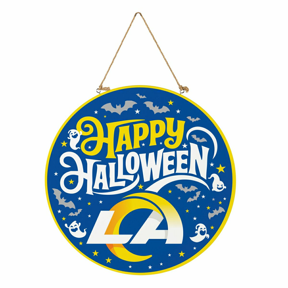 Los Angeles Rams Halloween Round Door Décor with Hanging Rope, 18x18, NFL, Home