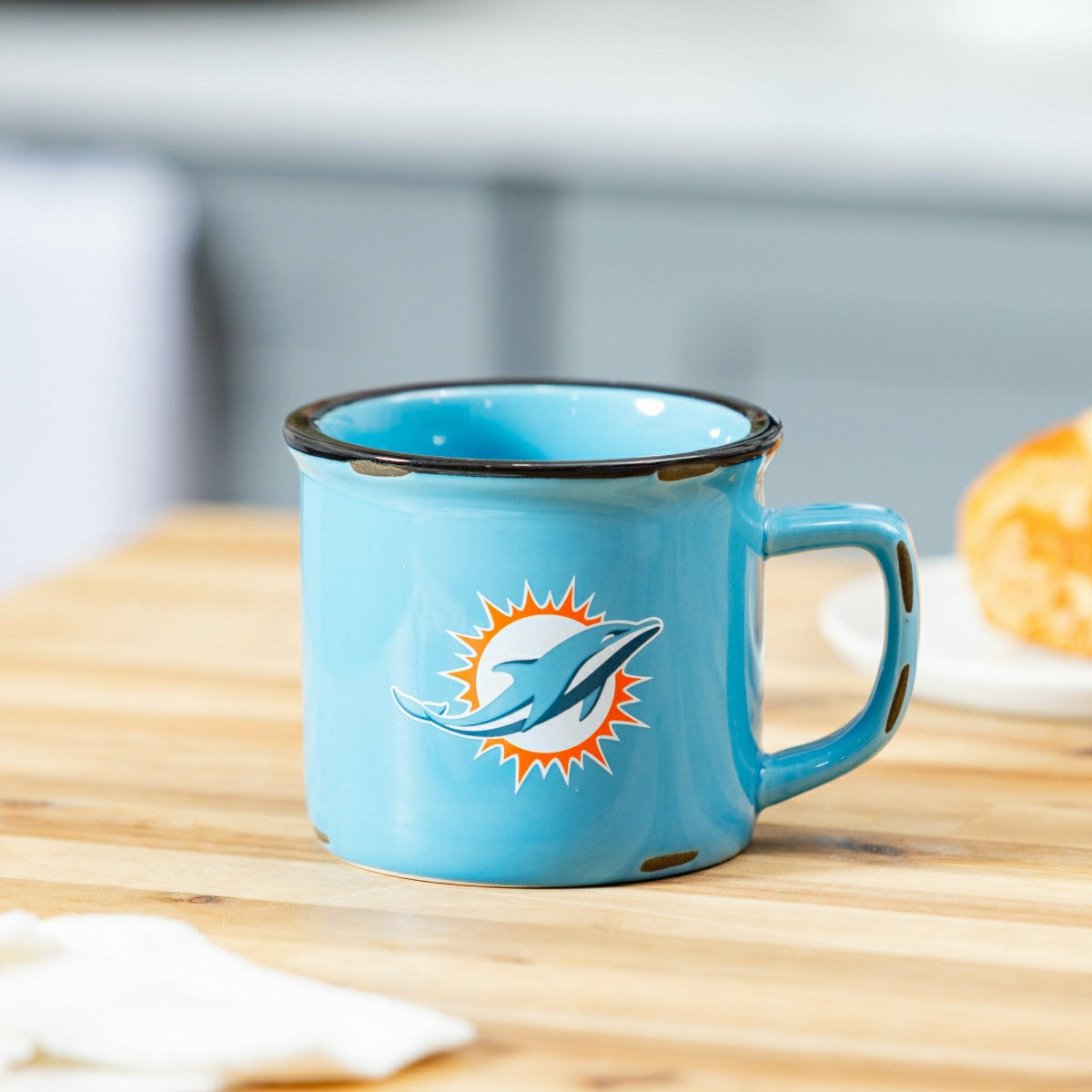 Miami Dolphins Ceramic Camp Cup with Enamel Finish, 14oz, NFL