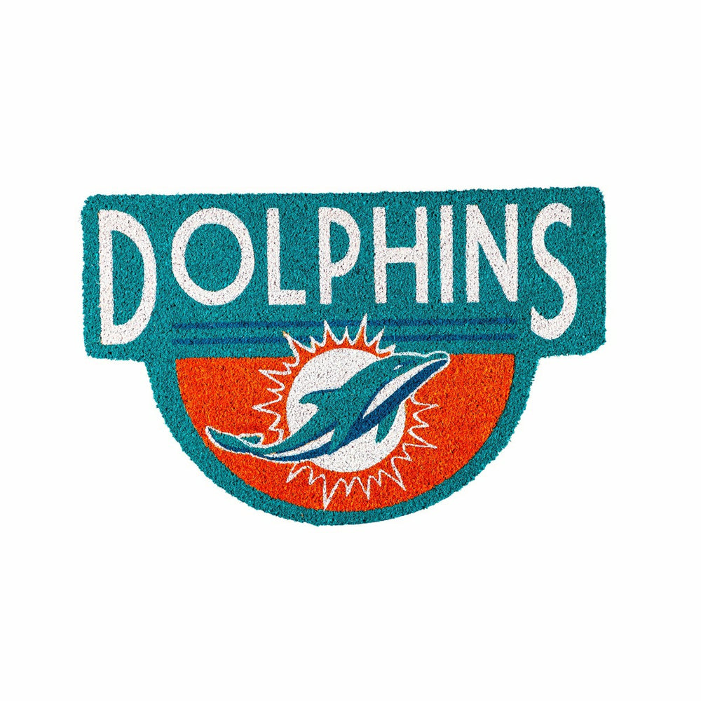 NFL Shaped Coir Door Mat, Dolphins, NFL