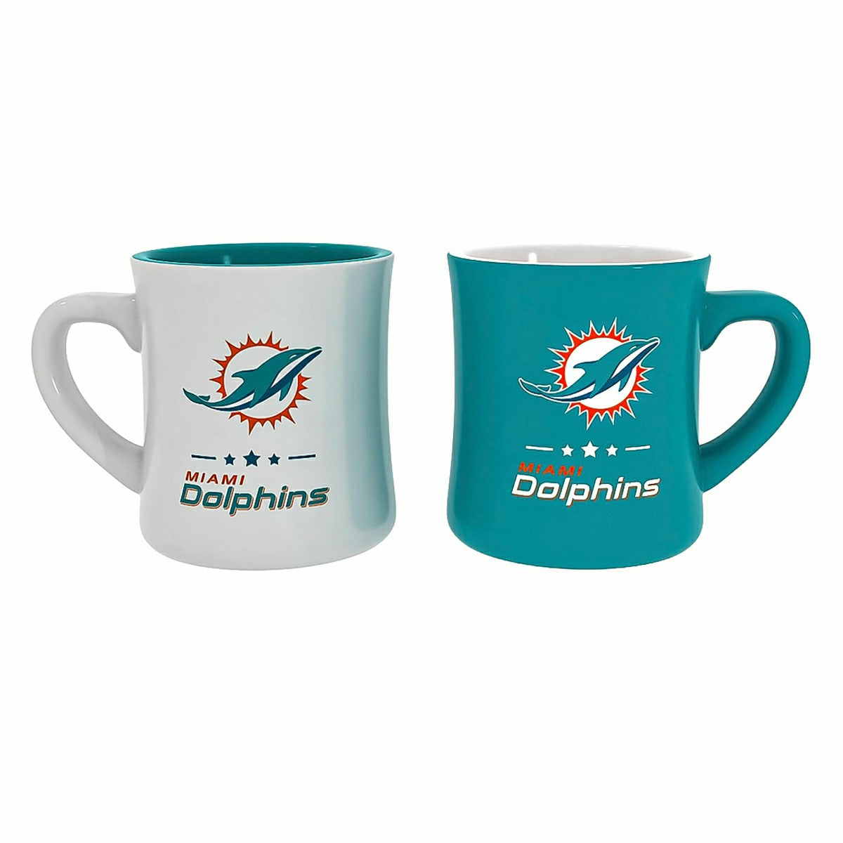 Miami Dolphins 10oz Ceramic Cup Set, 2pc, NFL