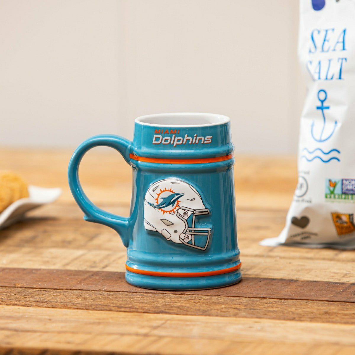 Miami Dolphins Ceramic Stein Cup, 24oz, NFL, Home