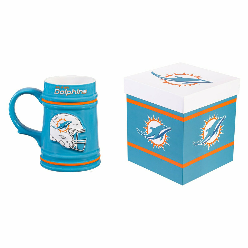 Miami Dolphins Ceramic Stein Cup, 24oz, NFL, Home