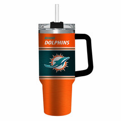 40oz Stainless Steel Canyon Cup w/ Straw, Miami Dolphins, NFL, Home
