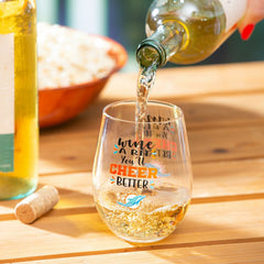 Miami Dolphins, 17oz Boxed Stemless Wine, NFL, Home