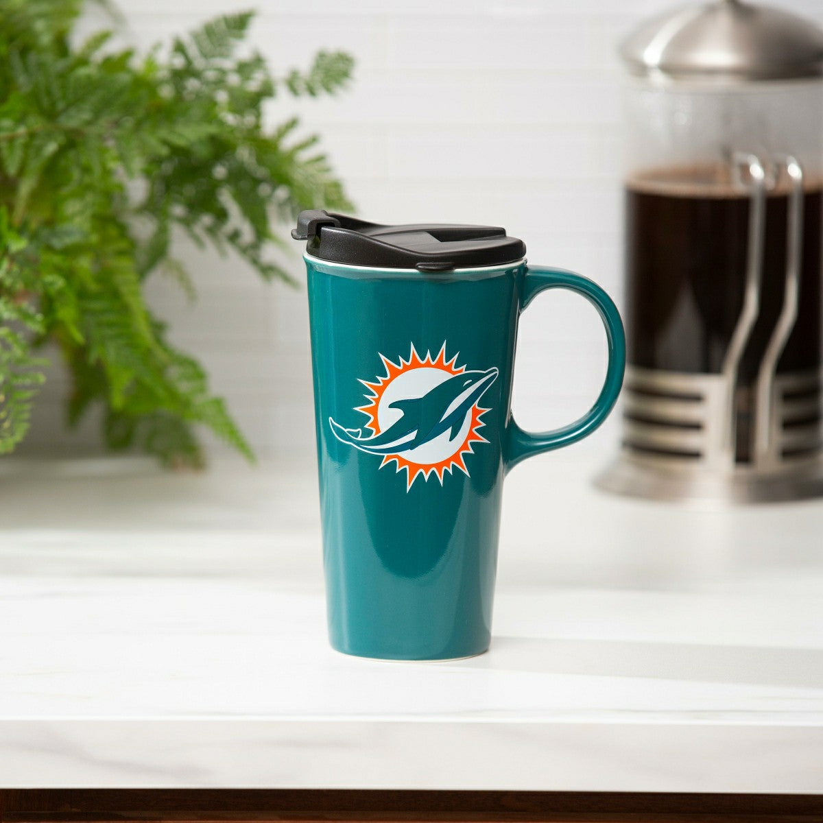 Miami Dolphins, 17oz Boxed Travel Latte, NFL, Home