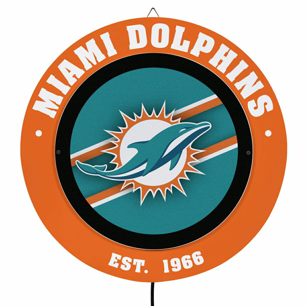 Miami Dolphins, Metal Lite, Round, NFL