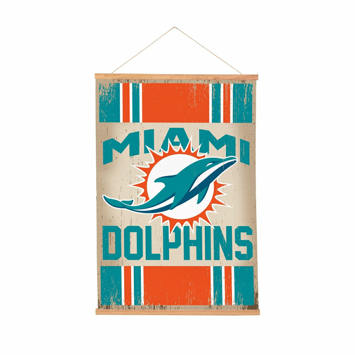 Miami Dolphins, Canvas Wall Tapestry, Medium, 36x24, NFL, Home
