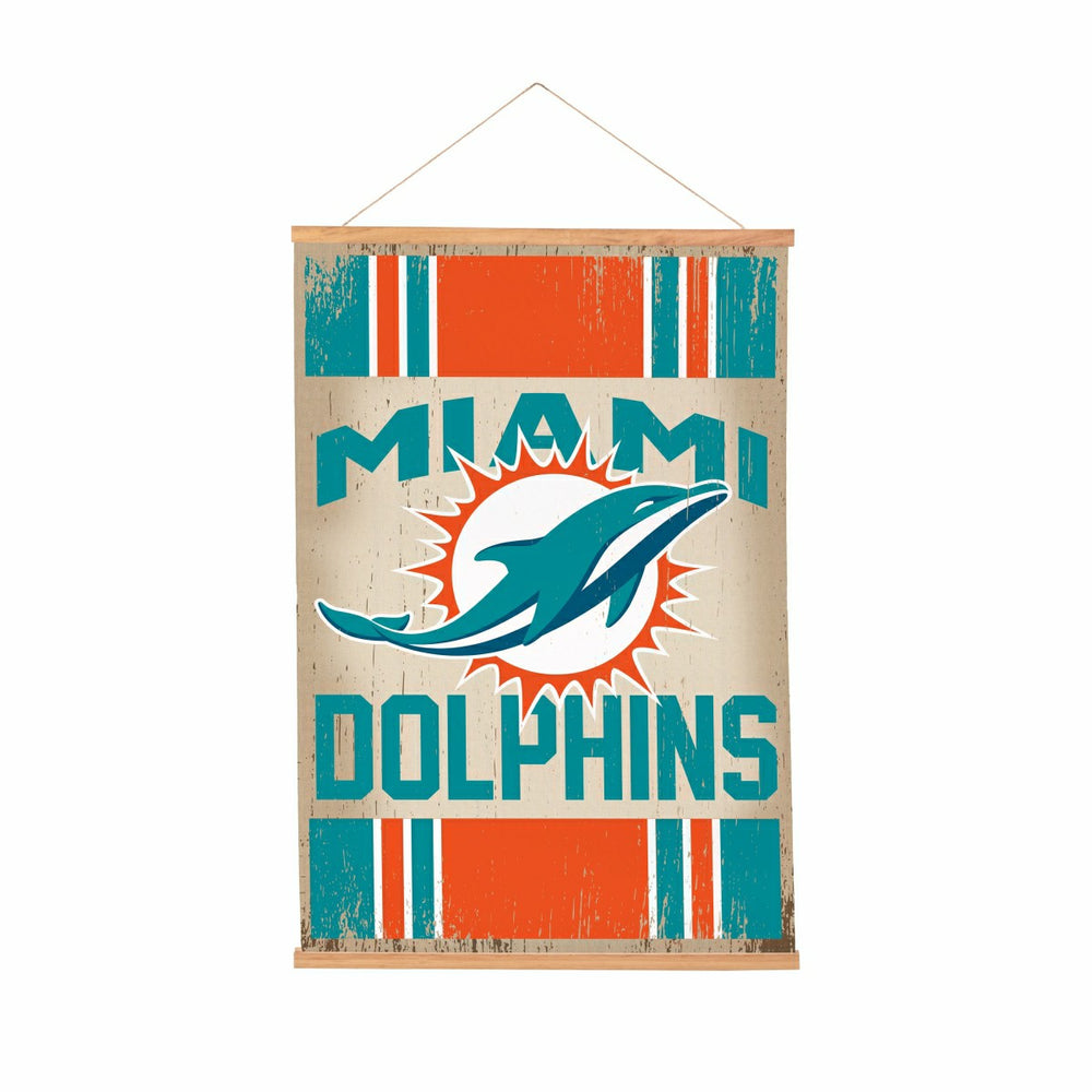 Miami Dolphins, Canvas Wall Tapestry, Medium, 36x24, NFL, Home