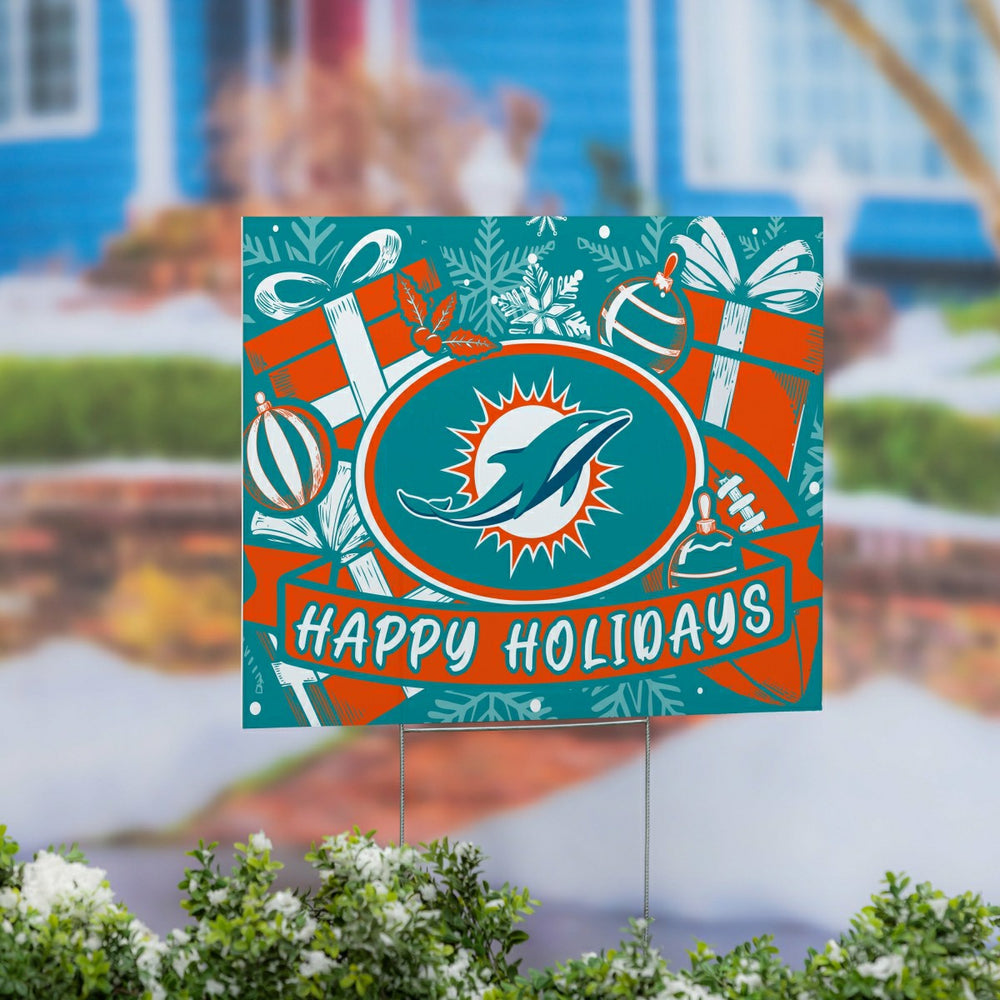 Miami Dolphins Yard Sign, Holiday, NFL, Home