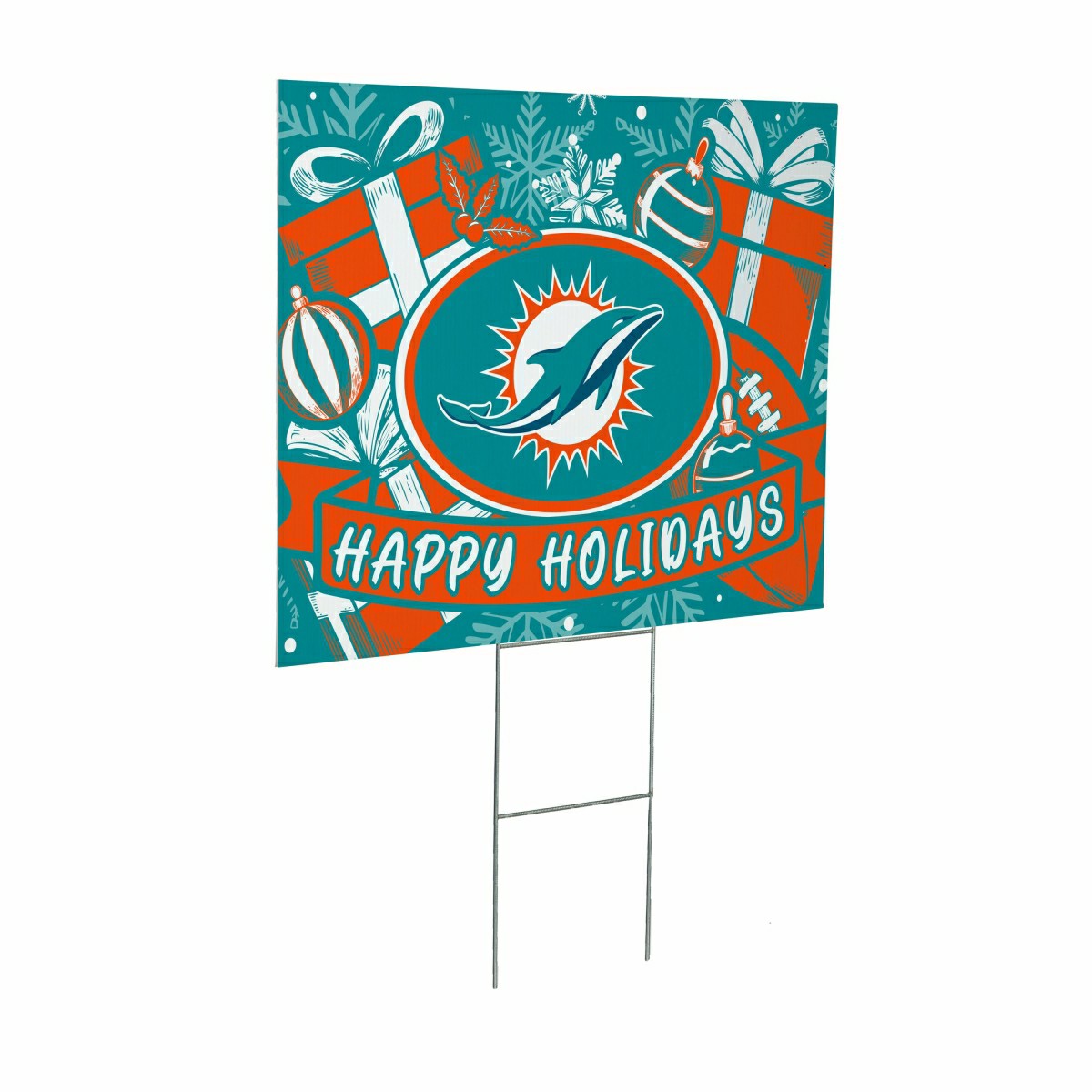 Miami Dolphins Yard Sign, Holiday, NFL, Home