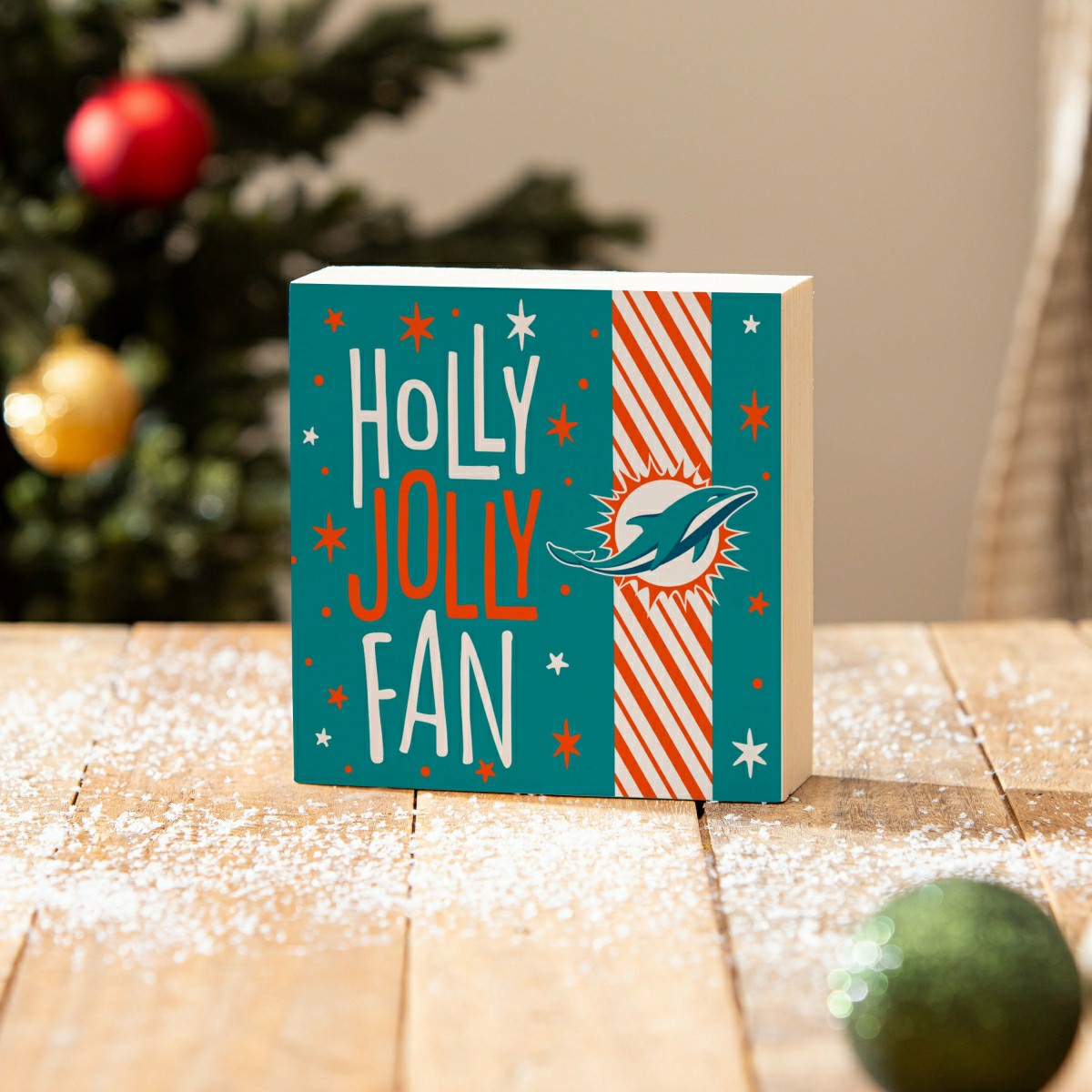 Miami Dolphins Block, Holiday, 6x6, NFL, Home