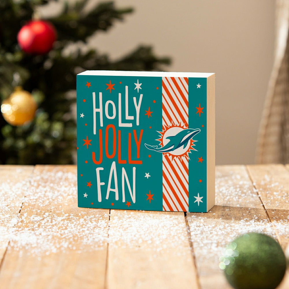 Miami Dolphins Block, Holiday, 6x6, NFL, Home