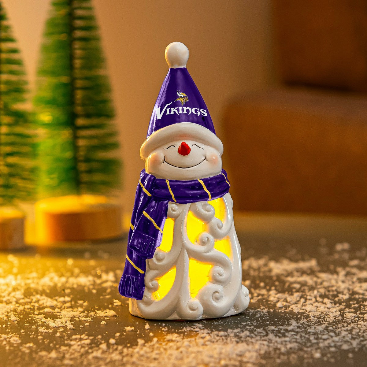 Minnesota Vikings Snowman LED Statuary, 8", NFL, Home