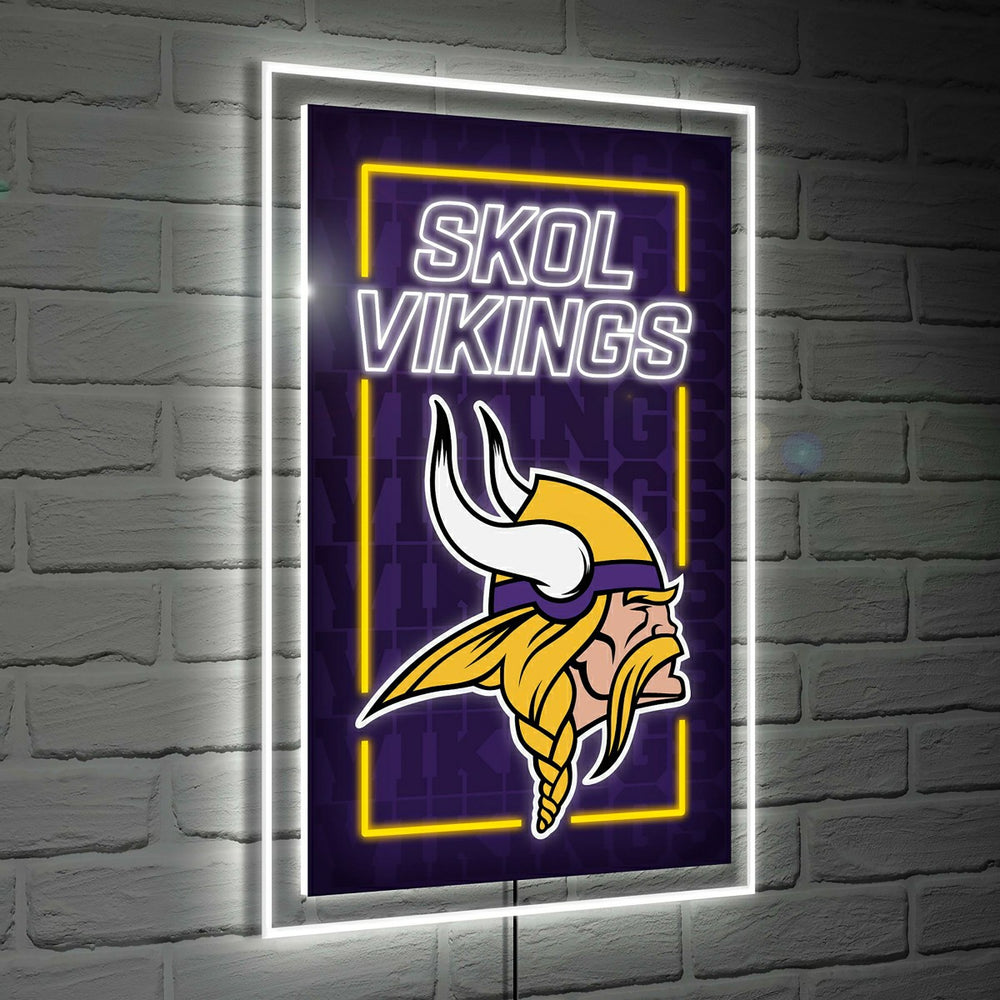 Minnesota Vikings NFL Football Rectangle Neolite LED Decor, NFL, Home
