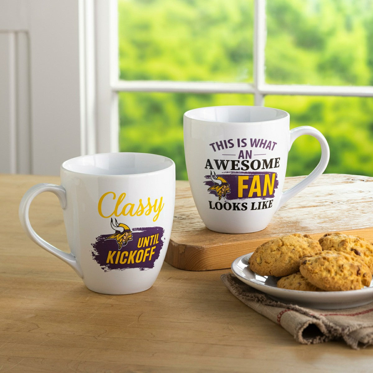 Minnesota Vikings, Ceramic Cup O'Java 17oz Gift Set, NFL, Home