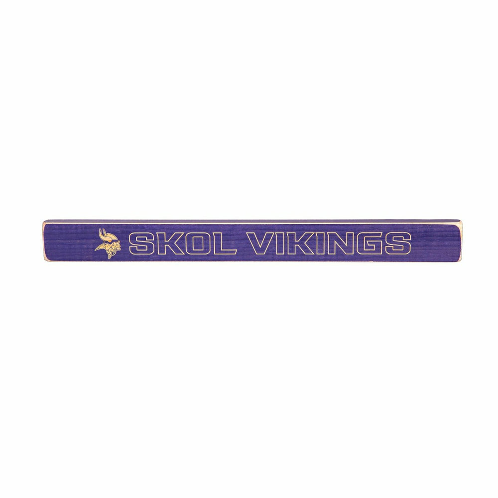 Minnesota Vikings Engraved Wood Sign, 1.5" x 18", NFL, Home