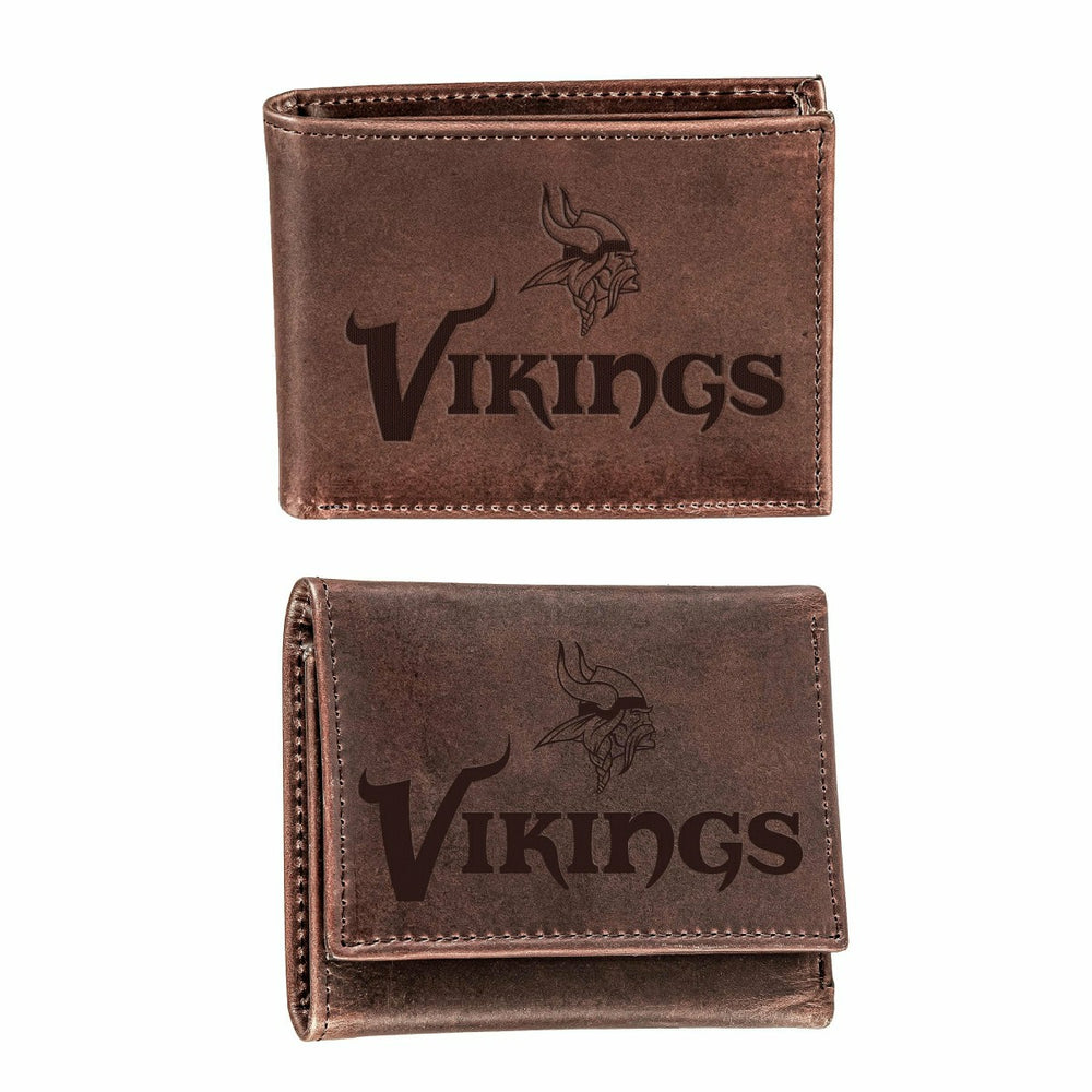 Minnesota Vikings, Bi-Fold and Tri-Fold Wallet Gift Set, Brown, NFL, Home