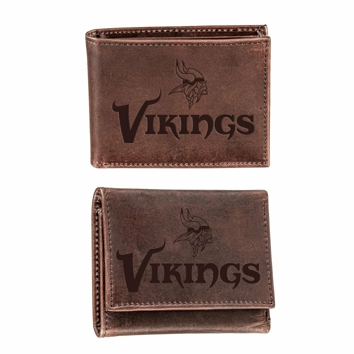 Minnesota Vikings, Bi-Fold and Tri-Fold Wallet Gift Set, Brown, NFL, Home