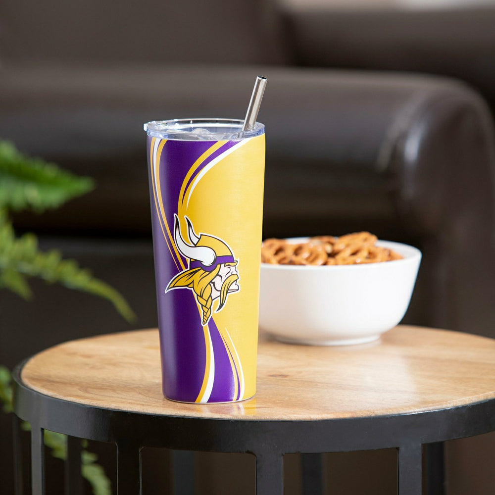 Stainless Steel Tumbler, 20oz, Minnesota Vikings, NFL, Home