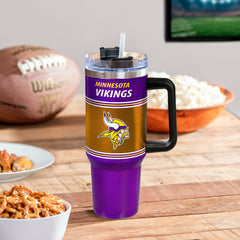40oz Stainless Steel Canyon Cup w/ Straw, Minnesota Vikings, NFL, Home