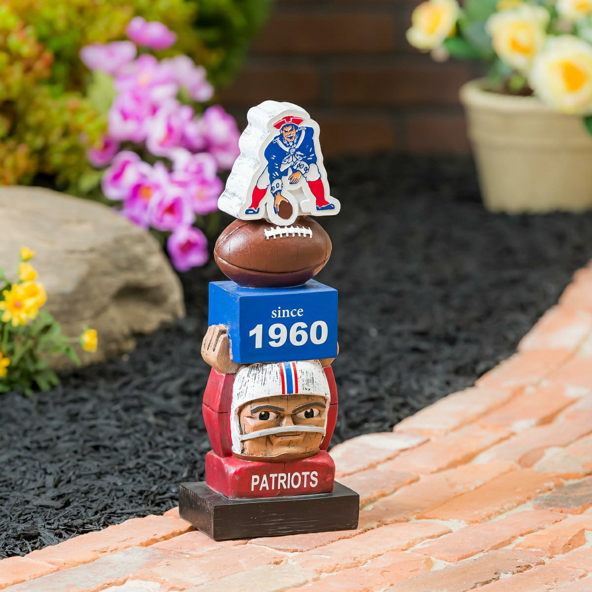 Vintage Football Garden Statue, New England Patriots, NFL, Home