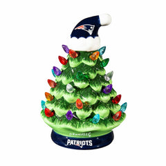 8" LED Ceramic Christmas Tree, New England Patriots, NFL, Home
