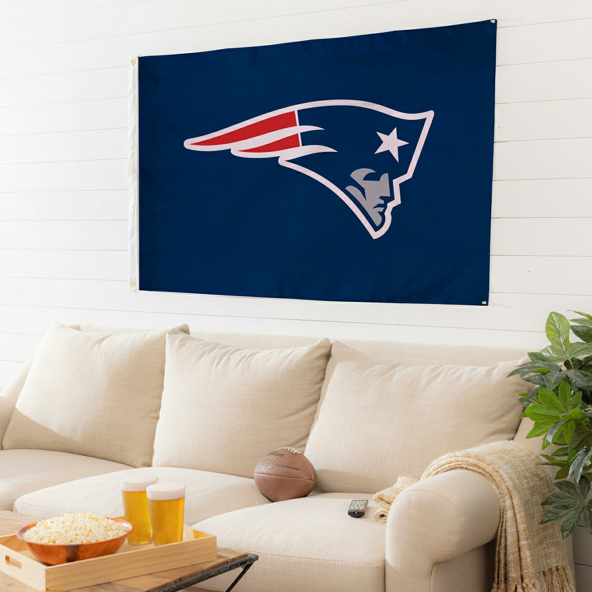 New England Patriots Single Sided Flag w/ 2 Grommets, 3'x5', NFL, Home