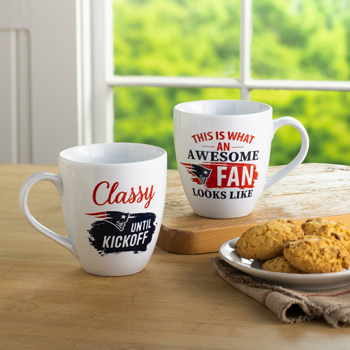 New England Patriots, Ceramic Cup O'Java 17oz Gift Set, NFL, Home