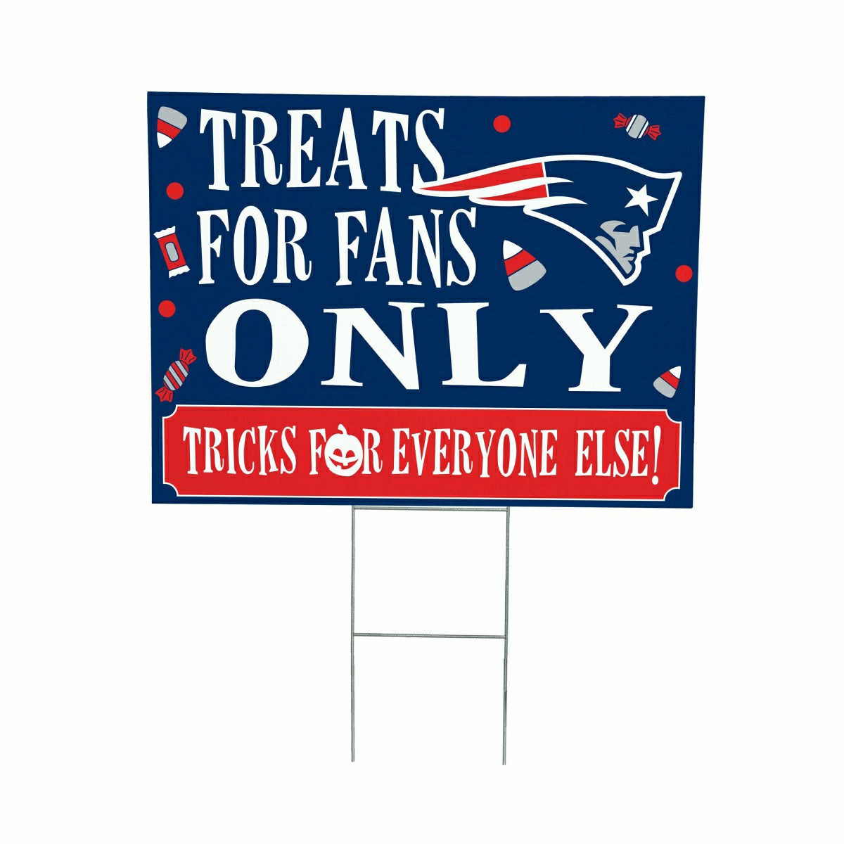 New England Patriots Yard Sign, Halloween Treats for Fans, NFL, Home
