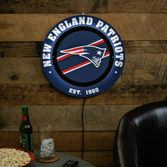 New England Patriots, Metal Lite, Round, NFL