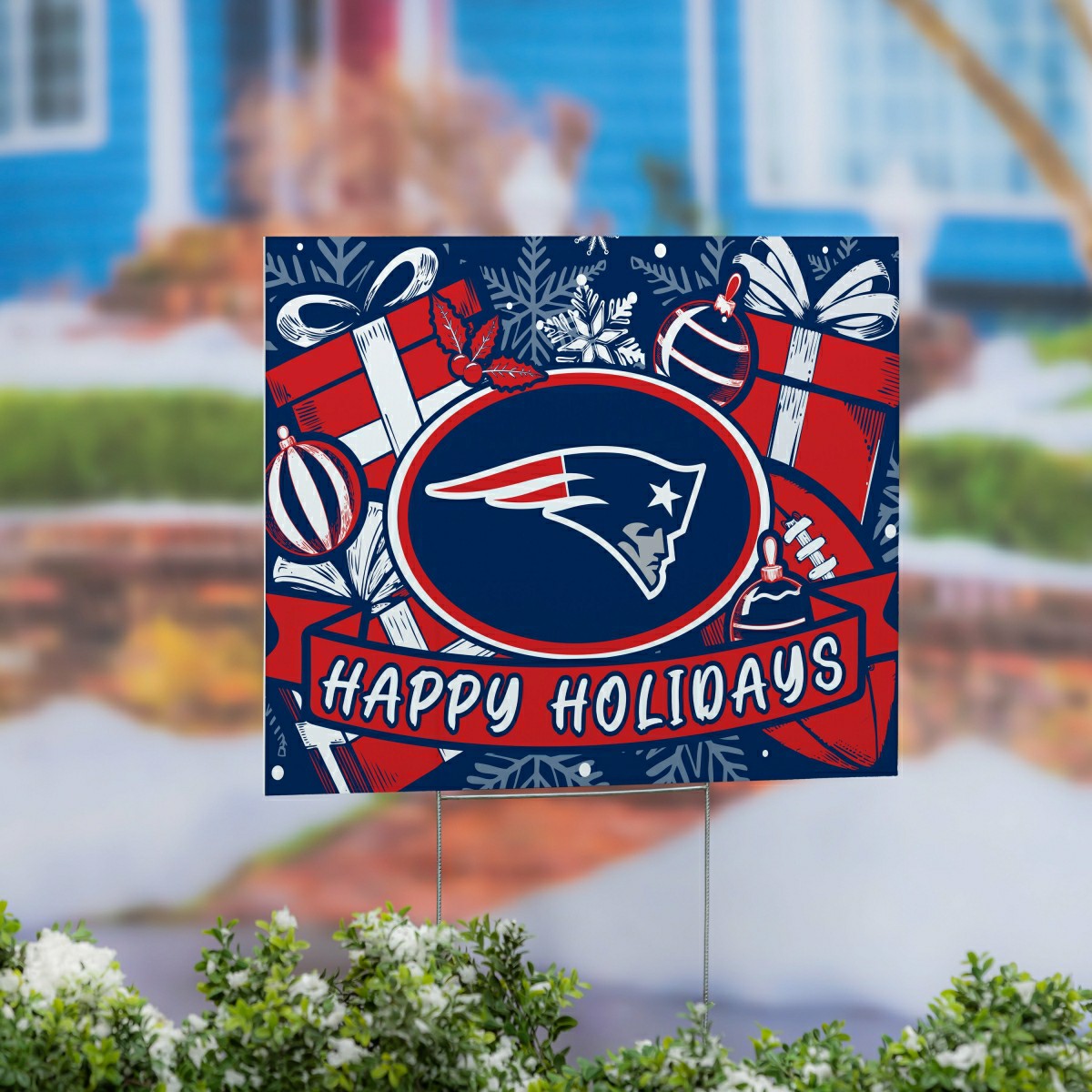 New England Patriots Yard Sign, Holiday, NFL, Home