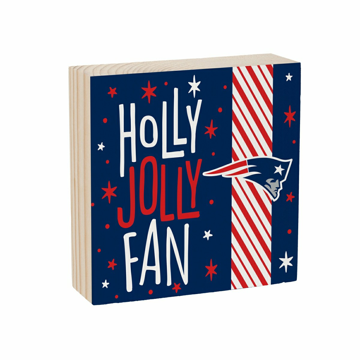 New England Patriots Block, Holiday, 6x6, NFL, Home